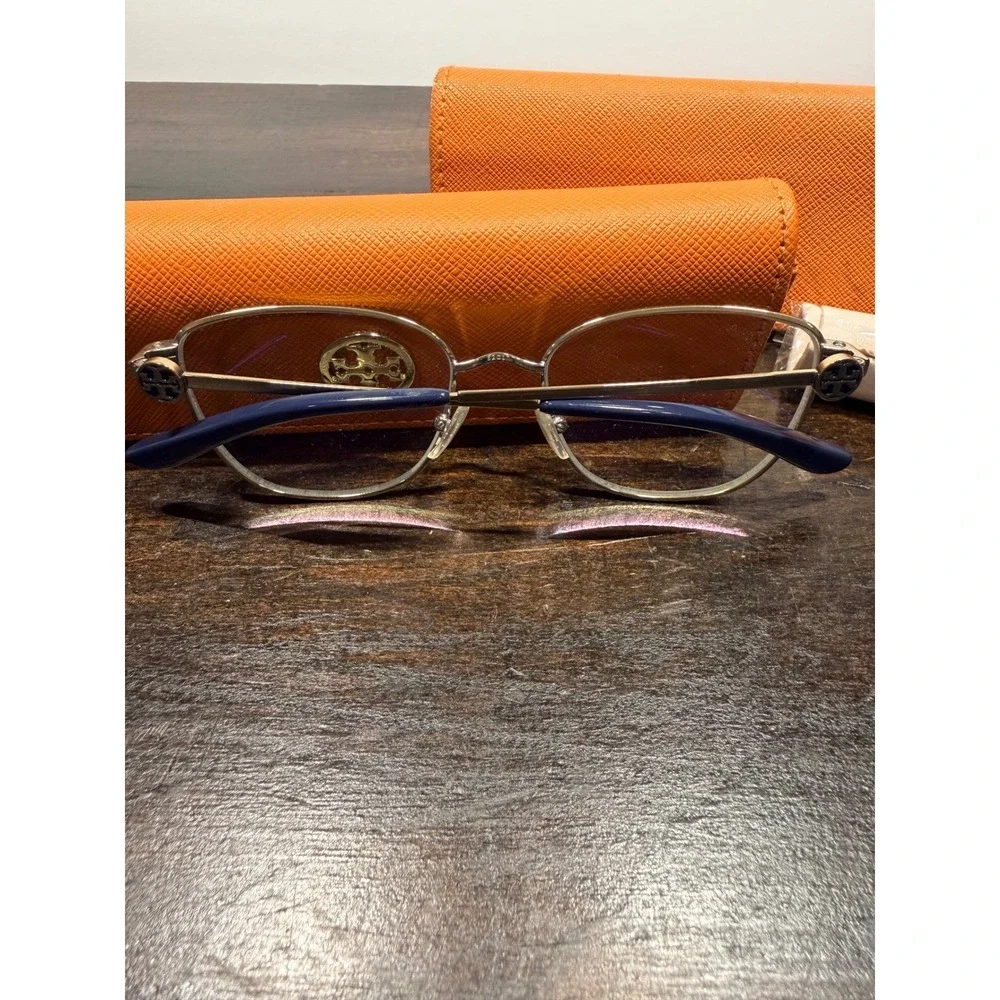 Tory Burch Eyeglasses & Cases Frame 52-17‎ Cat Eye Metal Blue Gold TY 1067 3296